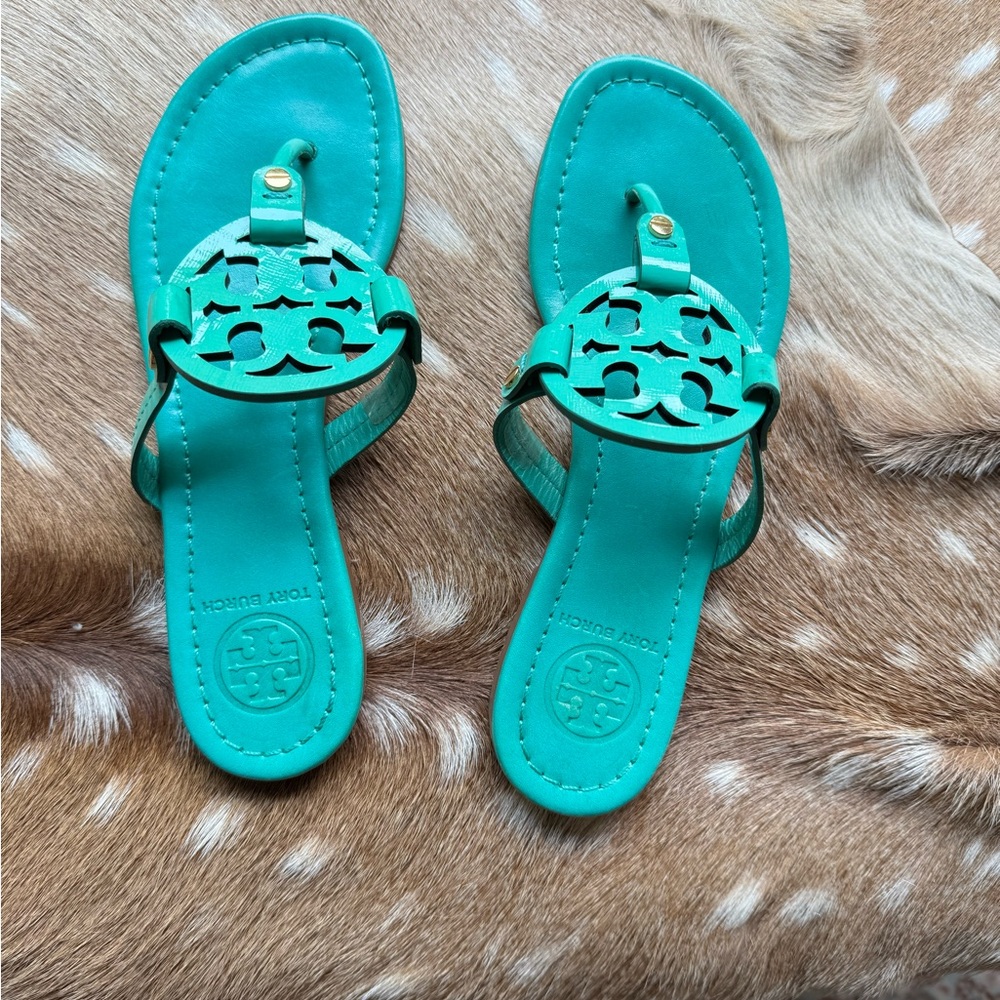 Tory Burch Miller Turquoise Sandals Size 8.5